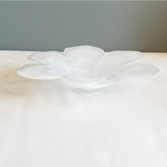 Vintage Obestdorfer Glashutte Mundgeblasen Open Flower Blown Glass Art Bowl Dish - Picture 3 of 16